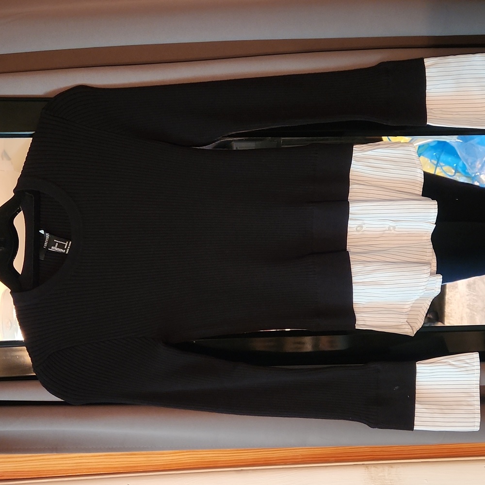 Sweater with attached shirt
